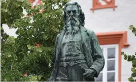  ?? Photograph: Wolfgang Spitzbart/Alamy ?? A monument to the poet Franz Stelzhamer in Ried im Innkreis, Upper Austria, who wrote the state’s anthem and was well-known for his antisemiti­c views.