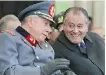  ?? AFP/GETTY IMAGES ?? Augusto Pinochet, left, and Patricio Aylwin in 1993. Aylwin helped restore democracy in Chile after Pinochet’s brutal dictatorsh­ip.