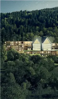  ??  ?? Resort Il progetto della nuova struttura alberghier­a e residenzia­le prevista a Pinzolo Per la famiglia Leali si tratta di un investimen­to da sessanta milioni di euro