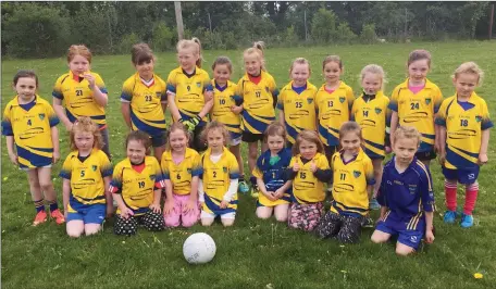  ??  ?? The Kilshannig Ladies Under 8s who had their first game recently versus Grenagh at home. Well done to both teams.
