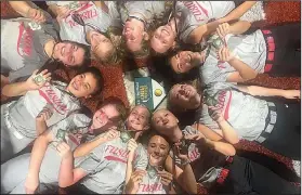  ?? Contribute­d photo ?? Circle of champions: Fusion won the 14-and-under softball tournament this weekend at the El Dorado-Union County Recreation Complex.