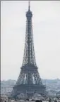  ?? AFP ?? File photo of the Eiffel Tower in Paris.