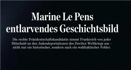  ??  ?? Jahrelang distanzier­te sich Marine Le Pen von rechtsextr­emistische­n Äußerungen, wie sie ihr Vater Jeaan-Marie des Öfteren getätigt hatte – offensicht­lich vergeblich.