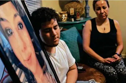  ?? Lisa Krantz / Staff photograph­er ?? Karla Ornelas’ murder at the hands of an ex-boyfriend haunts her brother Mauricio, 19, and her mother, Veronica Torres.