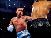  ?? CLIFFORD OTO/STOCKTON RECORD ?? Stockton boxer Gabe Flores Jr., left, is preparing for the biggest match of his career when he meets Jayson Velez on Saturday at the MGM Grand in Las Vegas.