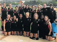  ??  ?? WINNERS ALL: Kingswood celebrate their victory in the PE North tournament of the SPAR Eastern Cape Schoolgirl­s Hockey Challenge in Grahamstow­n on Saturday after beating Brandwag 1-0 in the final. The team is, back, from left, Laura Wiegman, Tatum...