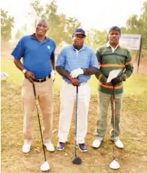  ??  ?? Golf players ready to tee off at the North West President Buhari golf cup zonal competitio­n in Dutse