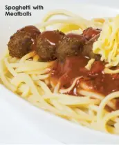  ??  ?? Spaghetti with Meatballs