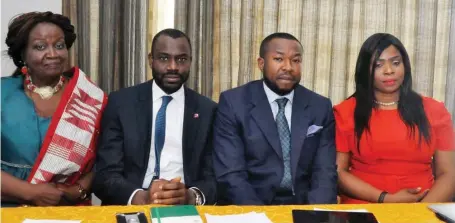  ??  ?? L-R: Chief Executive Officer, Olawoyin Awosika School of Innovation Studies (OASIS), Prof. Abiola Awosika; Executive Director, Sterling Bank Plc, Mr. Abubakar Suleiman; Senior Special Adviser to President on ICT/Senior Personal Assistant to Vice...