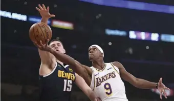  ?? AP FiLe ?? TOUGH BREAK: Former Celtics guard and current Lakers reserve Rajon Rondo broke his right thumb in practice in Florida. He’s out 6-8 weeks.