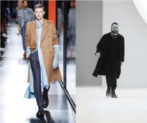  ??  ?? ABOVE, FROM TOP—A look from Dior Men Pre-fall 2020; A look from Dior Men Spring/summer 2020; A look from Dior Men Pre-fall 2021; David Beckham wearing Dior to the Royal Wedding in 2018; Kylian Mbappé wearing Dior to the UNFP Awards in 2019 RIGHT, FROM LEFT—A look from Dior Men Fall/winter 2020; Kim Jones at Dior Men Spring/summer 2020