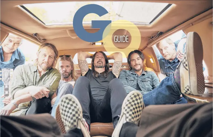  ?? MAGDALENA WOSINSKA/THE NEW YORK TIMES ?? The members of Foo Fighters are Pat Smear, from left, Chris Shiflett, Taylor Hawkins, Dave Grohl, Rami Jaffee and Nate Mendel. The band has grown into a rock institutio­n.