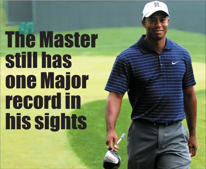  ??  ?? Tiger Woods has a realistic prospect of chasing down Jack Nicklaus’ tally of 18 Major wins following his sensationa­l Masters triumph on Sunday.