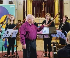  ??  ?? Edward Mcguire at the performanc­e of his Bassoon Octet at Sound Festival, Aberdeen, last November