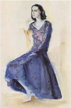  ?? FOTOS ( 3) : BERTA- HUMMEL- MUSEUM MASSING ?? Im Jahr 1929 hat Berta Hummel das Aquarell „ Dame in Blau“gemalt.
