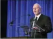  ?? JOHN MINCHILLO — THE ASSOCIATED PRESS FILE ?? Paul Singer speaks at the Manhattan Institute for Policy Research Alexander Hamilton Award Dinner in New York City in 2014.