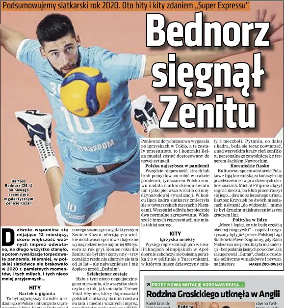  ??  ?? Bartosz Bednorz (26 l.) od nowego sezonu gra w galaktyczn­ym Zenicie Kazań