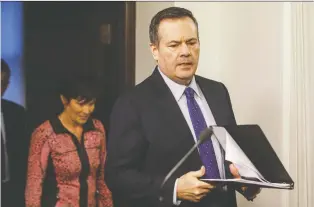  ?? Jason Franson/the Canadian Press FILES ?? Alberta Premier Jason Kenney says he would use every legal means to protect the province’s interests. He calls the Keystone XL pipeline “critical to our economic future.”