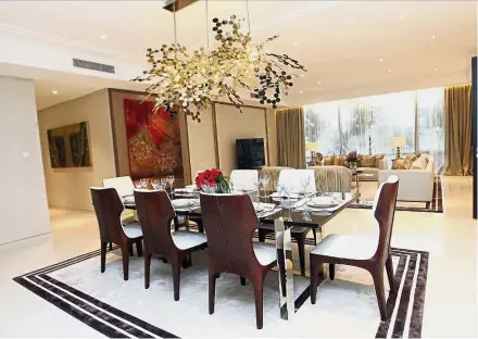  ??  ?? Dining space: A shot of the dining room at the show unit from Pavilion Damansara Height’s luxury residences.