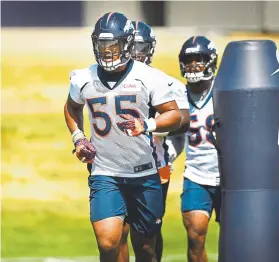  ?? Joe Amon, The Denver Post ?? Broncos linebacker Bradley Chubb will benefit from the experience of teammate Von Miller and passrushin­g consultant DeMarcus Ware.