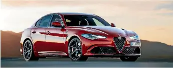  ??  ?? Alfa Romeo Giulia Quadrifogl­io offers supercar performanc­e for $134,990: 0-100kmh in 3.9sec, 307kmh.