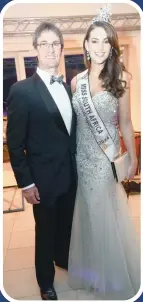  ??  ?? Chris Griffith with Rolene Strauss Miss SA 2014 wearing the platinum crown