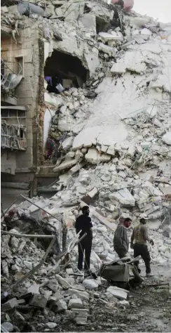  ?? Foto: AFP/Karam al-Masri ?? Aleppo – in weiten Teilen eine Trümmerlan­dschaft