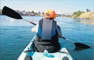  ?? Lake Havasu City Convention & Visitors Bureau ?? THE KAYAK presents a way to explore Lake Havasu, and such craft are available for rent. Want to kick it up a notch or two? Houseboats with all the comforts of home can be rented.