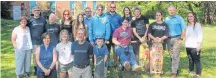  ??  ?? Residents and members of the Antigonish Skate Park Collective, celebrate the announceme­nt of a plan to build a world-class skate park in Antigonish.