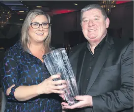  ?? (Pic: Brian Lougheed) ?? RTE’s broadcaste­r John Creedon, who received the Cork Person of the Year Award at a ceremony which took place at the Rochestown Park Hotel last Friday. Pictured with John at the awards ceremony is his proud daughter, Katie O’Donovan.