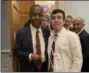  ?? SUBMITTED PHOTO ?? U.S. Department of Housing and Urban Developmen­t Secretary Dr. Ben Carson, left, stands with Pennridge High School student Justin Lyons at a reception before President Donald Trump’s Feb. 5 State of the Union speech.