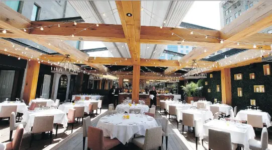  ?? CHRISTINNE MUSCHI ?? Beatrice: The terrasse on Sherbrooke St. has a retractabl­e roof, making it a four-season, all-weather favourite.