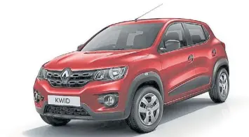  ??  ?? Renault Kwid. Cuenta con dos versiones (Life y Zen) por debajo de los $ 250.000.