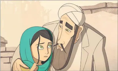  ?? [GKIDS] ?? Young Parvana with an elder in “The Breadwinne­r”