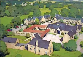  ?? ?? How the Almsbury Farm site, near Sudeley Castle in Winchcombe, could look if new redevelopm­ent plans are approved