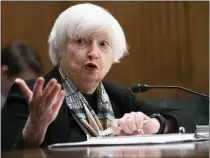  ?? JACQUELYN MARTIN — THE ASSOCIATED PRESS ?? Treasury Secretary Janet Yellen testifies before the Senate Finance Committee about President Joe Biden's proposed budget request for the fiscal year 2024 on Thursday on Capitol Hill in Washington.