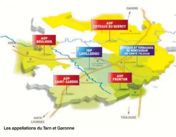  ??  ?? Les appellatio­ns du Tarn et Garonne