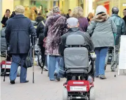  ??  ?? ●● Disabled shoppers were banned from the Grosvenor Centre earlier this year because of safety fears