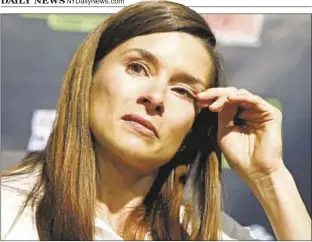  ?? PHOTO BY GETTY ?? Danica Patrick, trying to hold back tears, will end her driving career where she first gained fame — in next year’s Indianapol­is 500.