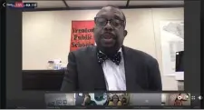  ?? TRENTON PUBLIC SCHOOLS VIDEO IMAGE ?? Ronald Lee, interim superinten­dent of Trenton Public Schools, speaks during a virtual town hall meeting held Thursday, July 16, 2020.