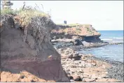  ?? ERIC MCCARTHY/ JOURNAL PIONEER ?? Area residents looking out form the rugged cliffs at North Cape.