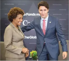  ??  ?? Trudeau (right) meets with Michaelle Jean, Secretary General of the Internatio­nal Organisati­on of La Francophon­ie. — AFP photo