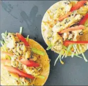  ??  ?? Chicken tacos prepared by Natasha Diddee aka ‘the gutless foodie’