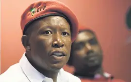  ?? Picture: Neil Mc Cartney ?? DISRUPTIVE. EFF Leader Julius Malema slammed President Jacob Zuma’s Cabinet reshuffle.