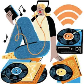  ?? IRENE RINALDI/NEW YORK TIMES ?? Regardless of whether you’ve been swept up in concert mania, podcasts can provide a different kind of communal listening experience.