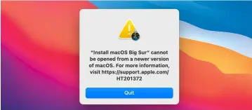  ?? ?? You can’t run older macOS installer apps in recent versions; install them from an external bootable installer disk instead.