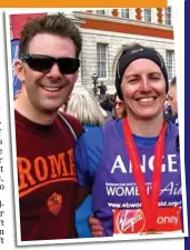  ??  ?? tHAPPY DAYS: Angela with husband Elliot after the 2013 London Marathon