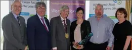  ??  ?? From left: At the County Enterprise Awards earlier this year are Tom Banville (LEO), John Carley (Director of Services), Tony Dempsey Chairman of Wexford County Council, Martina Hennessy, John Hennessy and Breege Cosgrave.