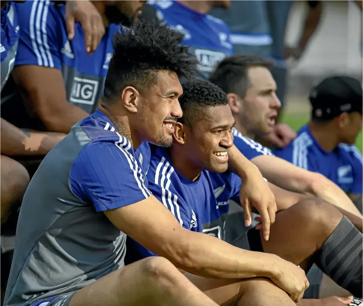  ??  ?? All Blacks Ardie Savea and Waisake Naholo during the team’s captain run on Friday. A team meeting had been held in the room where the device was discovered.