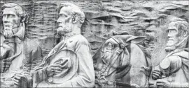  ?? Erik S. Lesser European Pressphoto Agency ?? GEORGIA’S Stone Mountain relief of Confederat­e President Jefferson Davis and Gens. Robert E. Lee and Stonewall Jackson, from left, wasn’t completed till 1972.